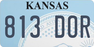 KS license plate 813DOR