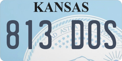 KS license plate 813DOS