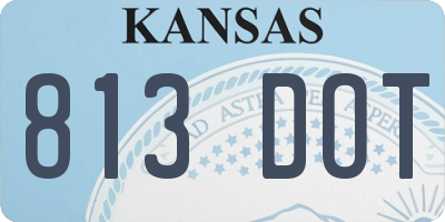 KS license plate 813DOT