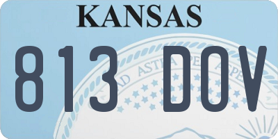 KS license plate 813DOV