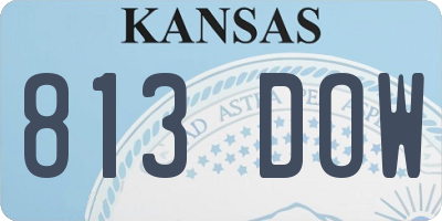 KS license plate 813DOW