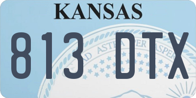 KS license plate 813DTX