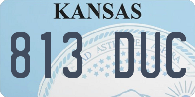 KS license plate 813DUC