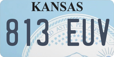 KS license plate 813EUV