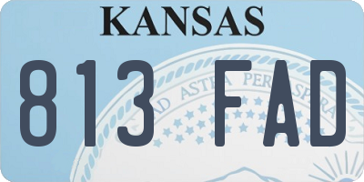KS license plate 813FAD