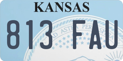 KS license plate 813FAU