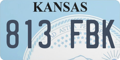 KS license plate 813FBK