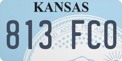 KS license plate 813FCO