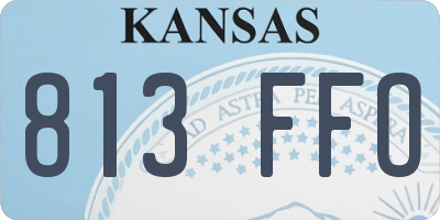 KS license plate 813FFO
