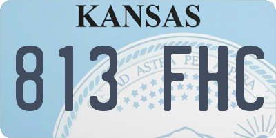 KS license plate 813FHC