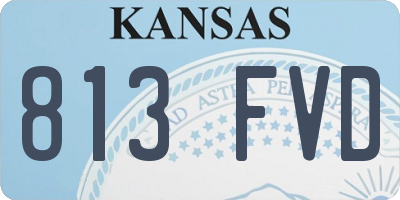KS license plate 813FVD