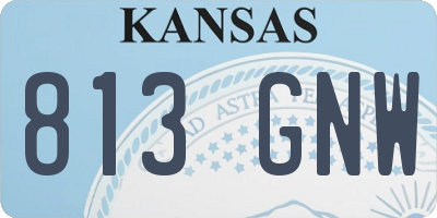 KS license plate 813GNW
