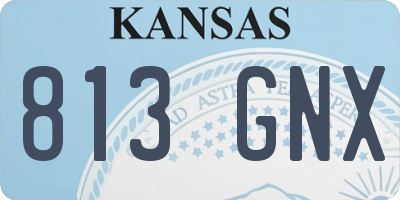 KS license plate 813GNX