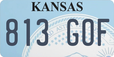 KS license plate 813GOF