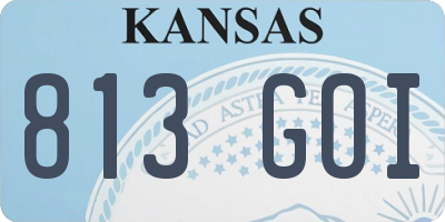 KS license plate 813GOI