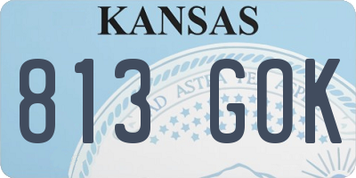KS license plate 813GOK