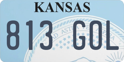 KS license plate 813GOL