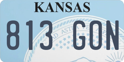 KS license plate 813GON