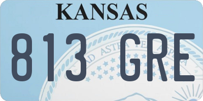 KS license plate 813GRE