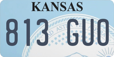 KS license plate 813GUO