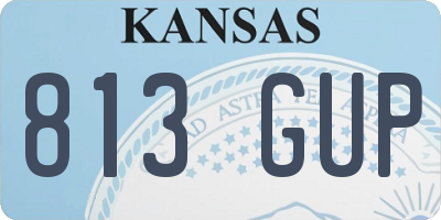 KS license plate 813GUP