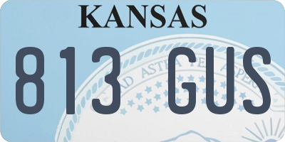 KS license plate 813GUS