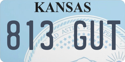 KS license plate 813GUT
