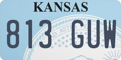 KS license plate 813GUW