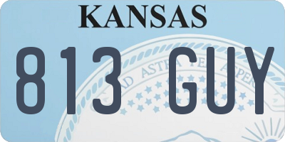 KS license plate 813GUY