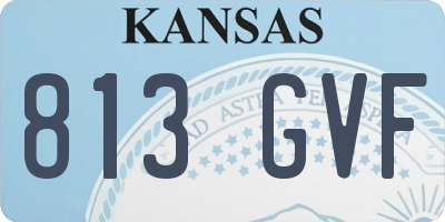 KS license plate 813GVF