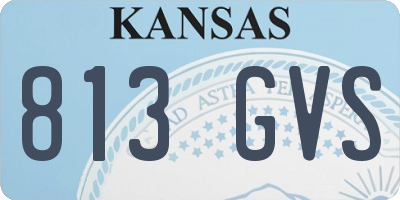 KS license plate 813GVS