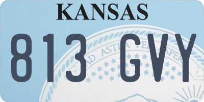 KS license plate 813GVY