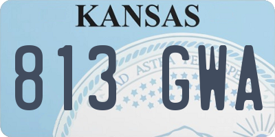 KS license plate 813GWA