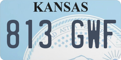 KS license plate 813GWF