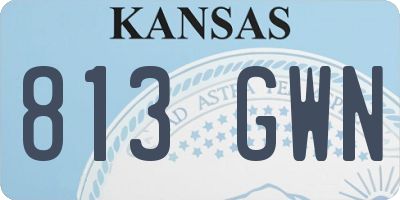 KS license plate 813GWN