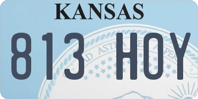 KS license plate 813HOY