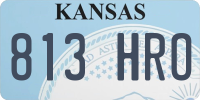 KS license plate 813HRO