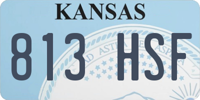 KS license plate 813HSF