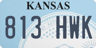 KS license plate 813HWK