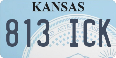 KS license plate 813ICK