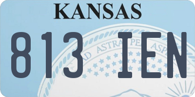 KS license plate 813IEN