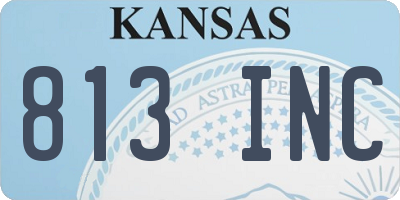 KS license plate 813INC
