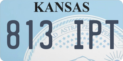 KS license plate 813IPT