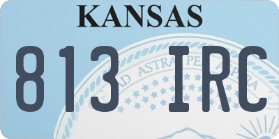 KS license plate 813IRC