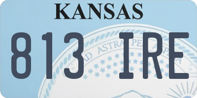 KS license plate 813IRE