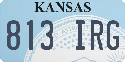 KS license plate 813IRG