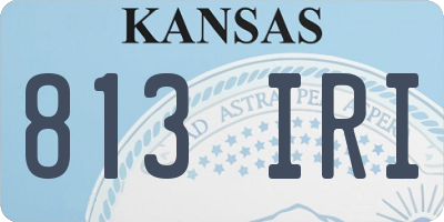 KS license plate 813IRI