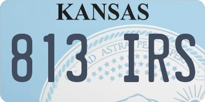 KS license plate 813IRS
