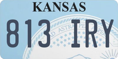 KS license plate 813IRY