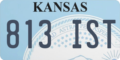 KS license plate 813IST